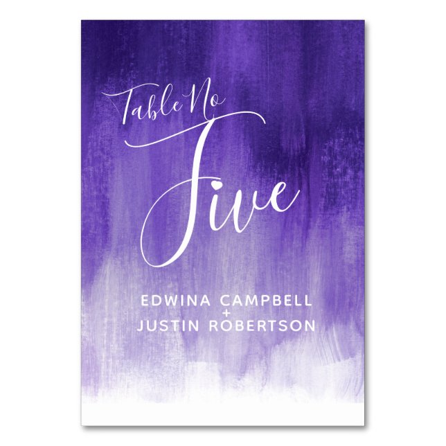 Tarjeta De Mesa Lavado púrpura abstracto mesa de arte moderno núme (Anverso)