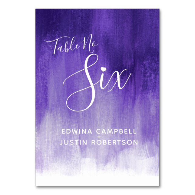 Tarjeta De Mesa Lavado púrpura abstracto mesa de arte moderno núme (Reverso)