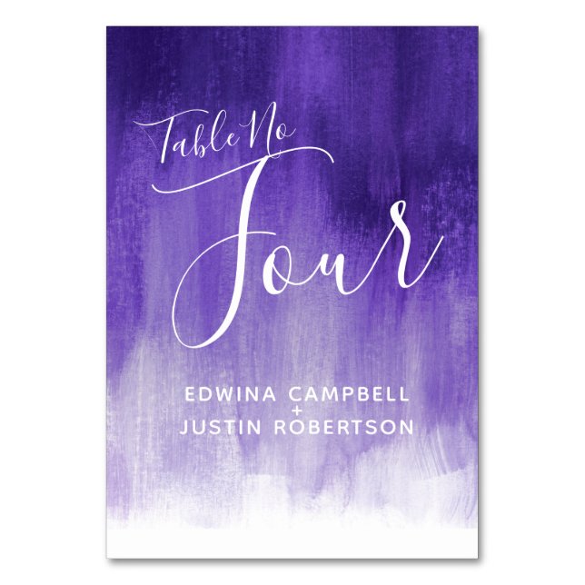 Tarjeta De Mesa Lavado púrpura abstracto tabla de arte moderno núm (Anverso)