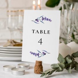 Tarjeta De Mesa Lavanda floral elegante