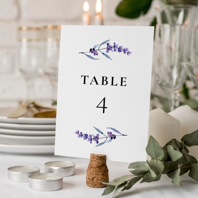 Tarjeta De Mesa Lavanda floral elegante (Subido por el creador)