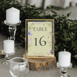 Tarjeta De Mesa Lavanda rústica y Boda de sabores de flores silves