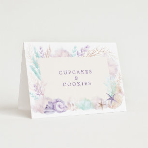 Tarjeta De Mesa Lavanda suave Verde azulado Ocean Food Labs Coloca