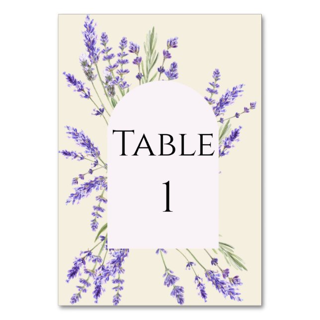 Tarjeta De Mesa Lavender and Ivory Regency Table Number (Anverso)