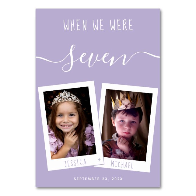 Tarjeta De Mesa Lavender cuando éramos Boda morado (Anverso)