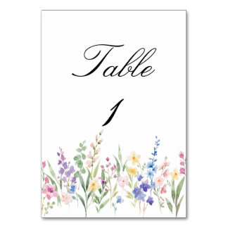Tarjeta De Mesa Lavender Garden Romantic Watercolor Floral Wedding