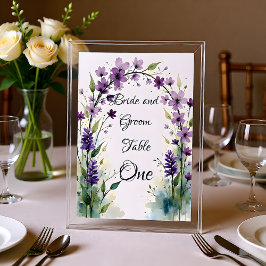 Tarjeta De Mesa Lavender & Lilac Floral Arch