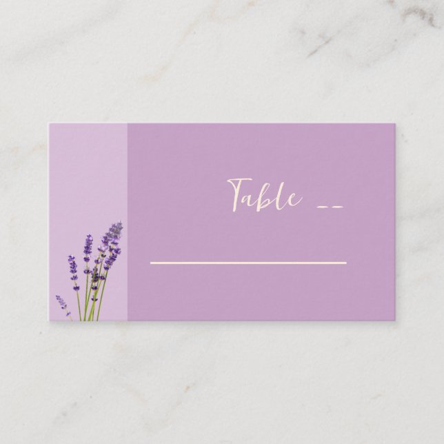 Tarjeta De Mesa Lavender Love Boda (Anverso)