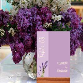 Tarjeta De Mesa Lavender Love Boda