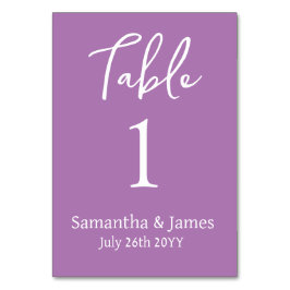 Tarjeta De Mesa Lavender Modern Elegance Boda
