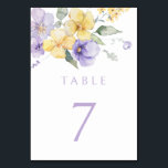 Tarjeta De Mesa Lavender morado y sol Boda floral amarillo<br><div class="desc">Lavender Purple & Sunshine Yellow Floral Boda Número de mesa Ver Nest y Nest store para Set.</div>