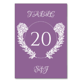 Tarjeta De Mesa Lavender Purple Elegent Boda Floral