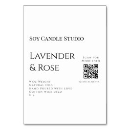 Tarjeta De Mesa Lavender rosa soja negocios de velas añadir código