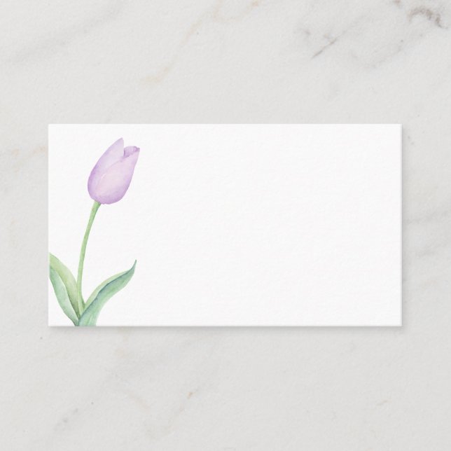 Tarjeta De Mesa Lavender Tulip Solo Boda púrpura moderno (Anverso)