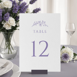 Tarjeta De Mesa Lavender Wildflower Boda