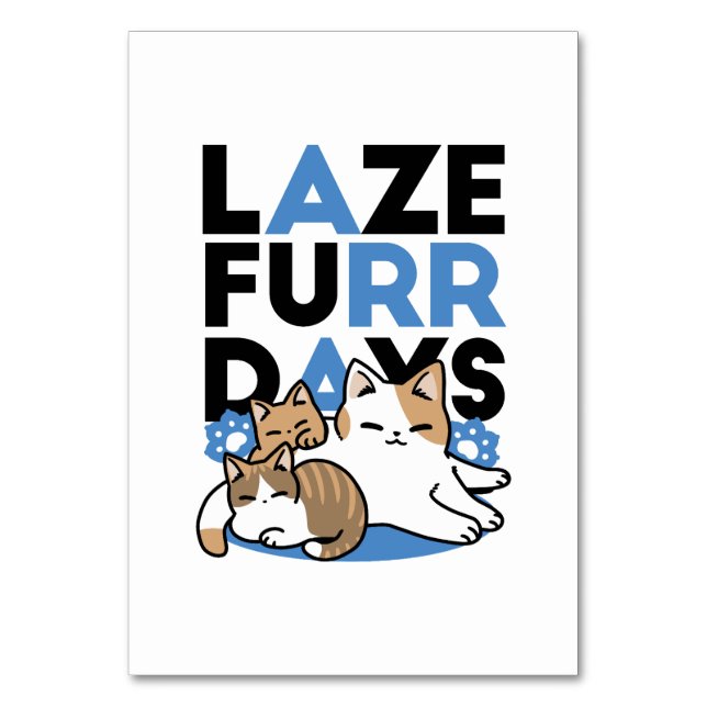 Tarjeta De Mesa Laze Furr Days - Diseño de gatos perezosos (Anverso)