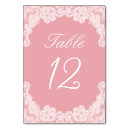 Tarjeta De Mesa Lazo blanco en el número de tabla rosa