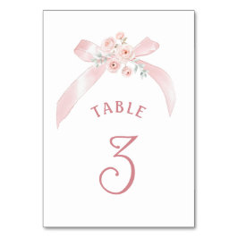 Tarjeta De Mesa Lazo floral rosa