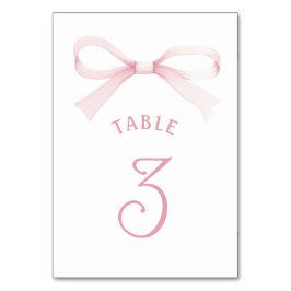 Tarjeta De Mesa Lazo rosa acuarela