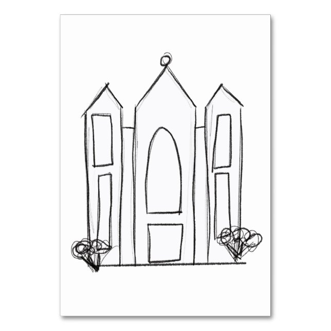 Tarjeta De Mesa LDS Salt Lake City Temple simple mormón moderno (Anverso)