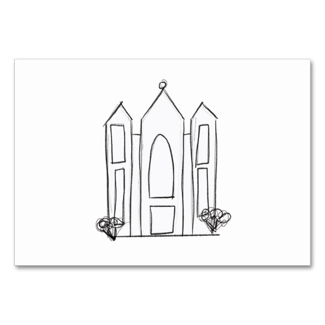 Tarjeta De Mesa LDS Salt Lake City Temple simple mormón moderno (Anverso)