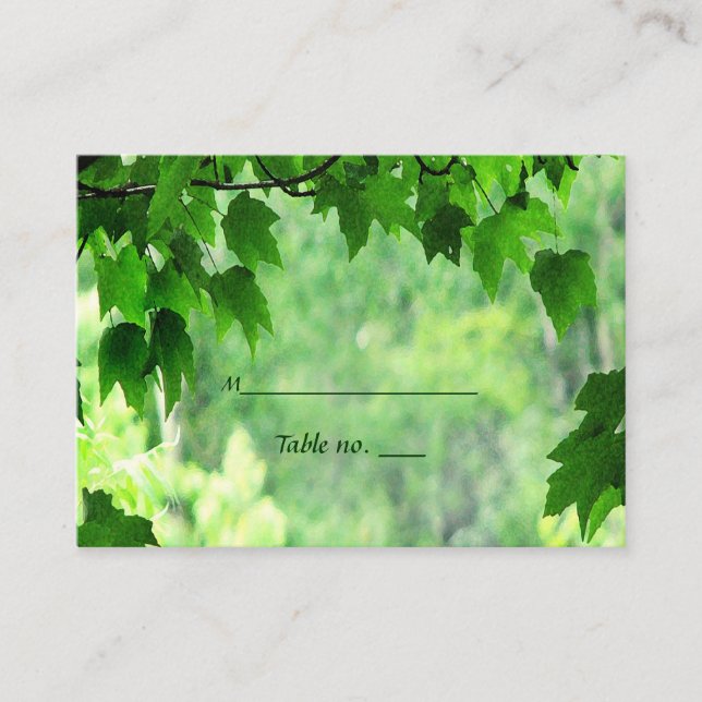 Tarjeta De Mesa Leafy Boda Escort Card (Anverso)