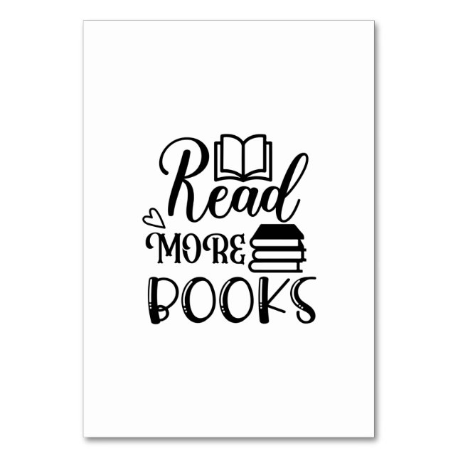 Tarjeta De Mesa Leer arte Leer más libros (Anverso)