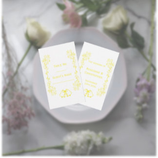 Tarjeta De Mesa Lemon Bells Scrollwork Design Boda