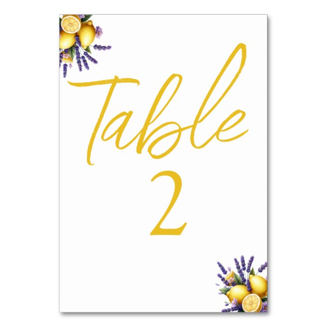 Tarjeta de mesa Lemon Lavender (Anverso)