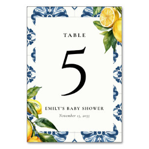 Tarjeta De Mesa Lemon Positano Baby Shower italiano