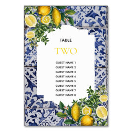 Tarjeta De Mesa Lemons Boda Portugués Número de tabla Nombres de i