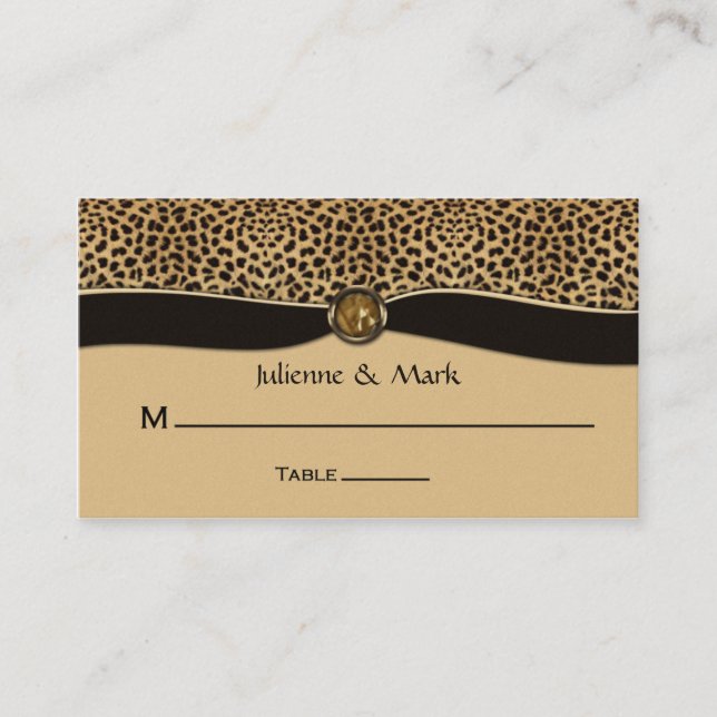 Tarjeta De Mesa Leopard Print FAUX Cinta Jewplace Cards (Anverso)