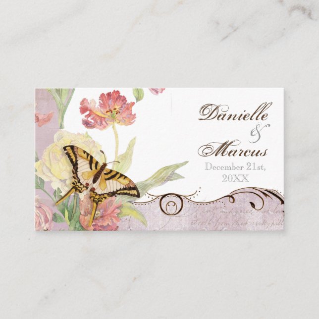 Tarjeta De Mesa Les Fleurs Peony Rosa Tulip Floral Flowers Boda (Anverso)