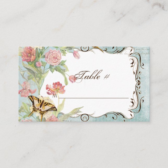 Tarjeta De Mesa Les Fleurs Peony Rosa Tulip Floral Flowers Boda (Anverso)