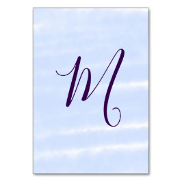 Tarjeta De Mesa Letra de monograma de nombre en acuarela pastel pú
