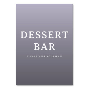 Tarjeta De Mesa Letrero alegre de barra de postres minimalista mor