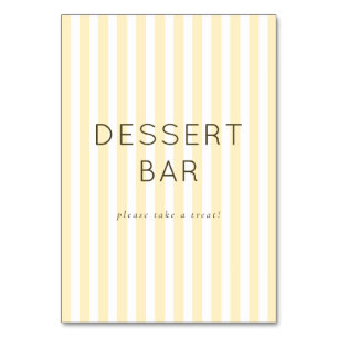 Tarjeta De Mesa Letrero alegre y neutral para barra de postres