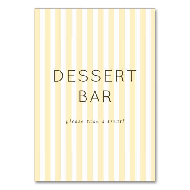 Tarjeta De Mesa Letrero alegre y neutral para barra de postres (Anverso)