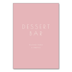 Tarjeta De Mesa Letrero Amigable de Barra de Postres Minimalista R