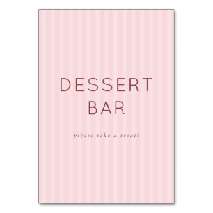 Tarjeta De Mesa Letrero Caprichoso de Barra de Postres Minimalista