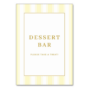 Tarjeta De Mesa Letrero de barra de postres de crema alegre