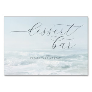 Tarjeta De Mesa Letrero de barra de postres de océano azul tranqui