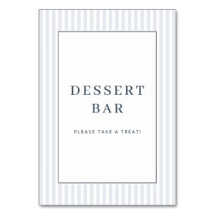 Tarjeta De Mesa Letrero de barra de postres minimalista azul elega