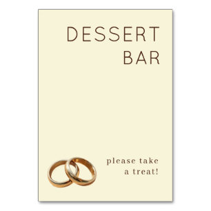 Tarjeta De Mesa Letrero de barra de postres minimalista beige cáli