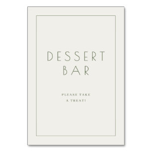 Tarjeta De Mesa Letrero de barra de postres minimalista beige sofi