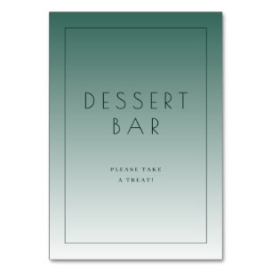 Tarjeta De Mesa Letrero de barra de postres minimalista en teal ca