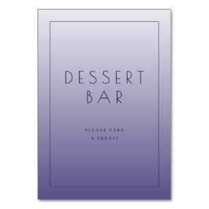 Tarjeta De Mesa Letrero de barra de postres minimalista morado cal