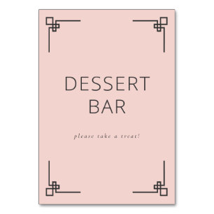 Tarjeta De Mesa Letrero de barra de postres minimalista rosa alegr