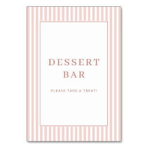 Tarjeta De Mesa Letrero de barra de postres minimalista rosa alegr