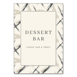 Tarjeta De Mesa Letrero de barra de postres neutrales invitantes